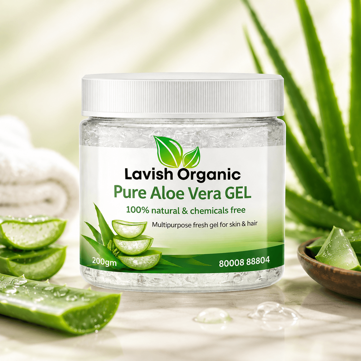 Lavish Organic Pure Aloe Vera Gel ā Multipurpose Skin & Hair Gel (200gm)