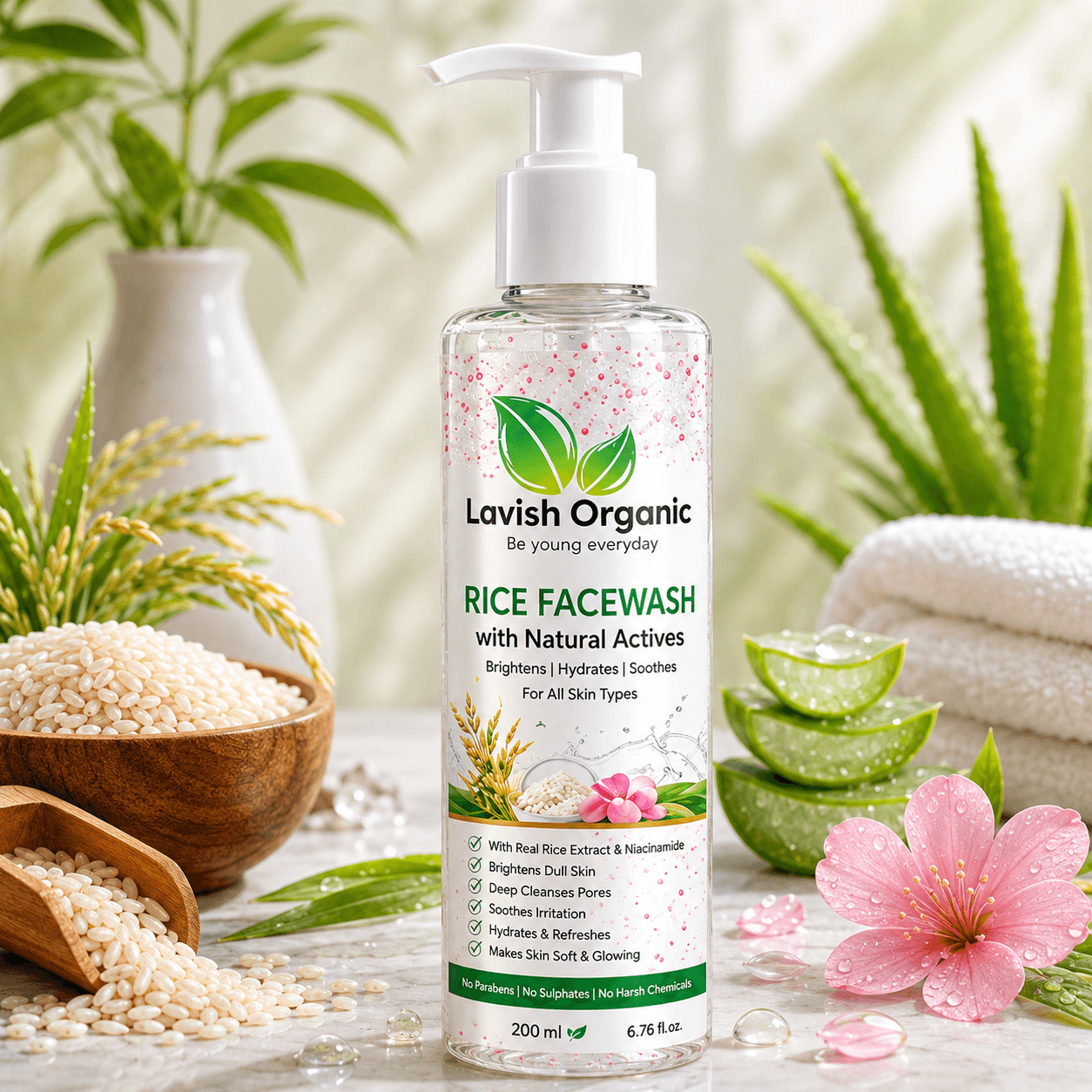 Lavish Organic Rice Facewash with Natural Actives ā 200ml