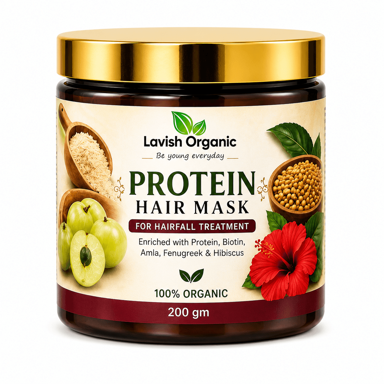 Lavish Organic Protein Hair Mask ā Nourishing Hair Care Mask (200gm)