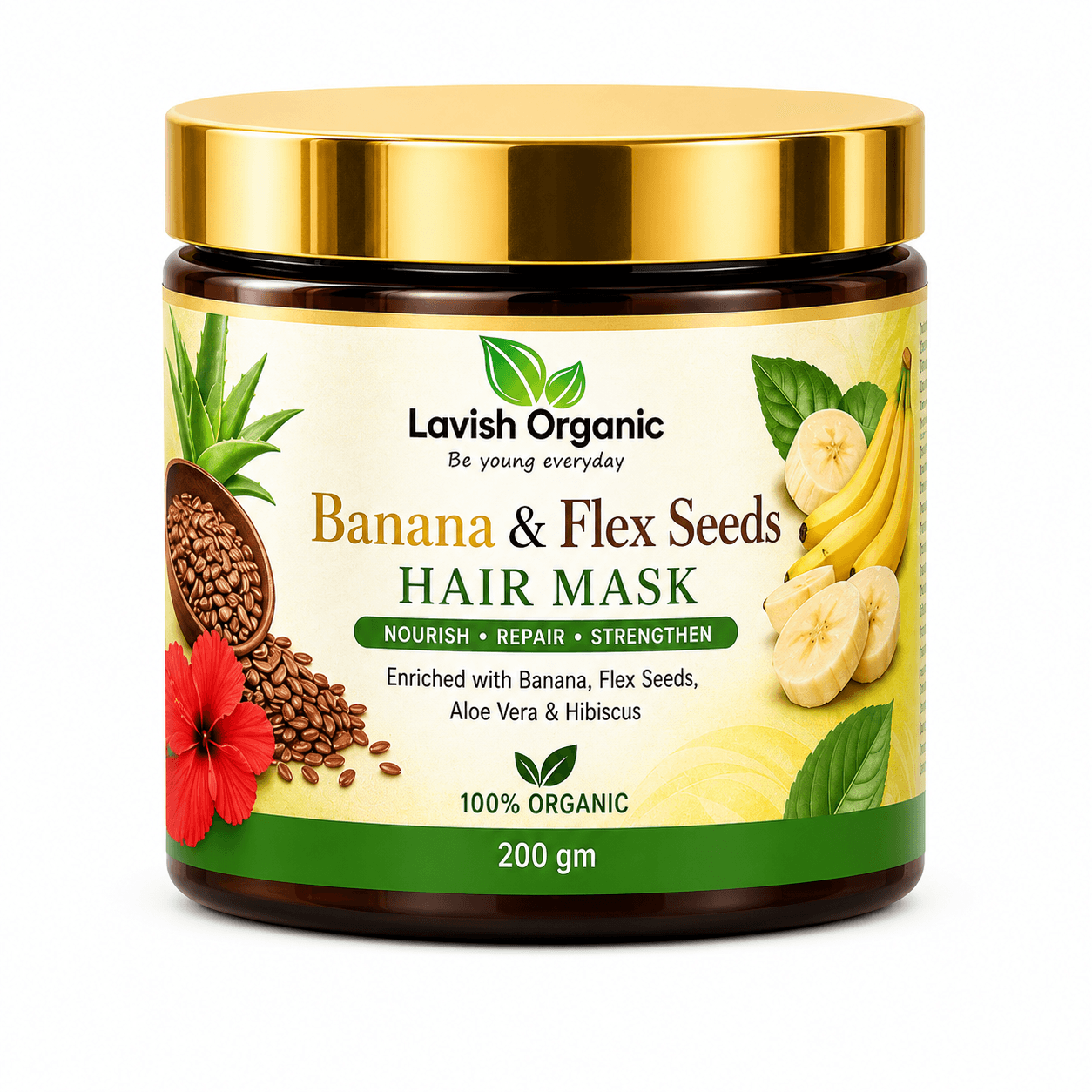 Lavish Organic Banana & Flex Seeds Hair Mask ā Nourishing Hair Care Mask (200gm)